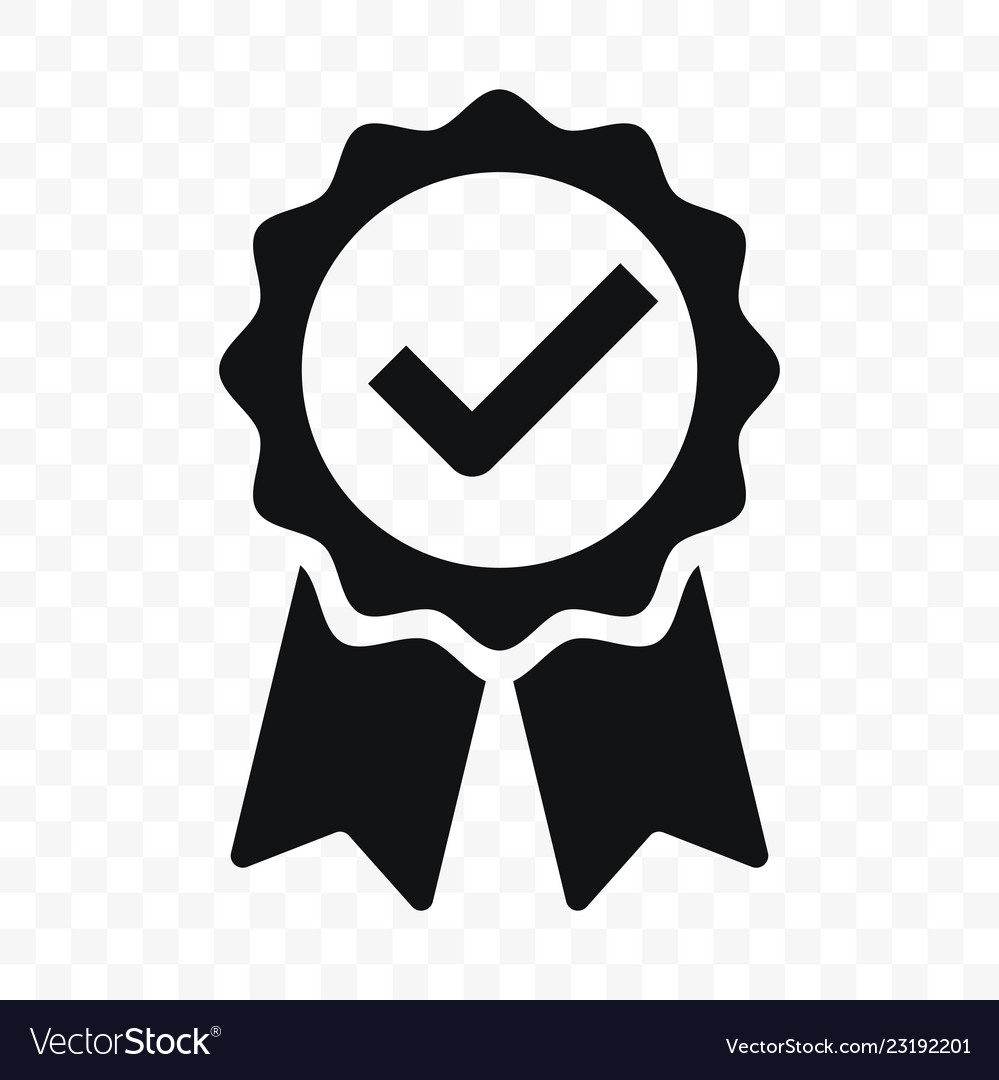 quality icon certified check mark ribbon label vector 23192201 555073894